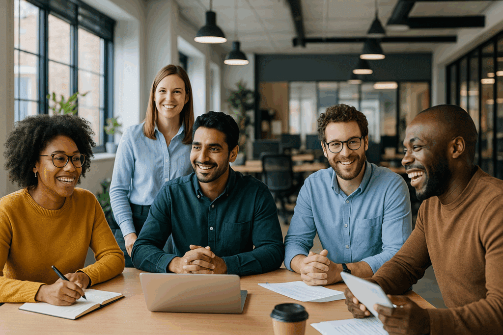 Team Collaboration in a modern office